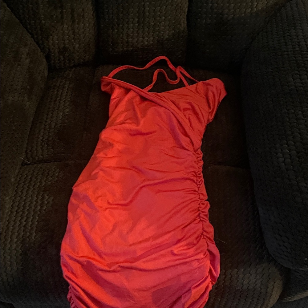 Red Ruched Dress